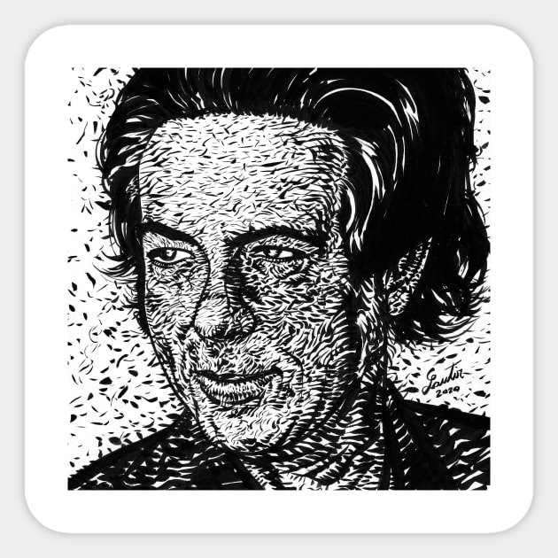 ALAN WATTS - ink portrait .2 Sticker by lautir